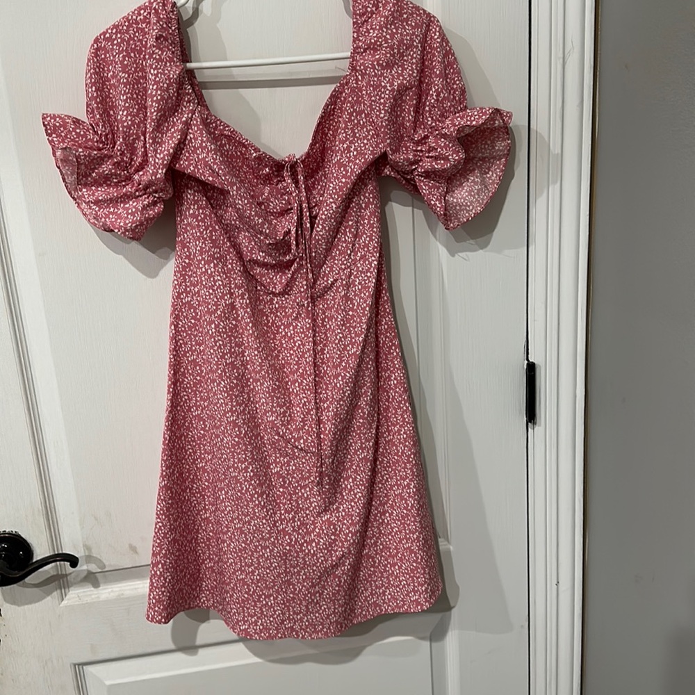 Shein pink floral dress